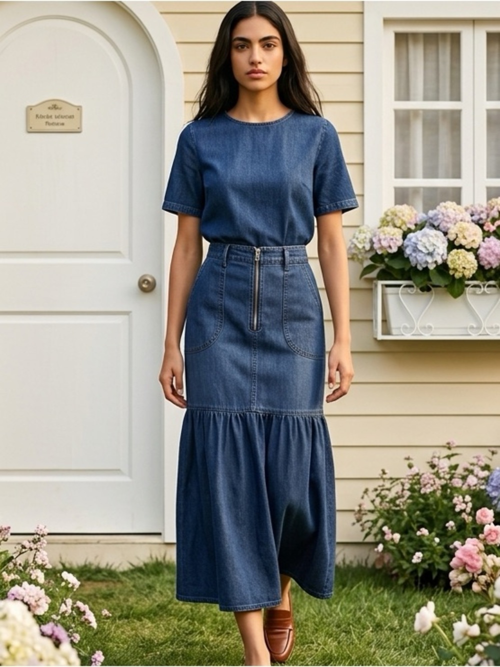 Denim Maxi Skirt